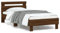 Homgoday Bettgestell mit Kopfteil und LED-Leuchten Holzbett Einzelbett Jugendbett Gästebett Bettrahmen mit Lattenrost Bett für Schlafzimmer Gästezimmer Braun Eiche 90x200 cm