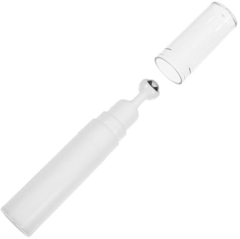 Baluue Refillable Eye Cream Roller Bottle, 5ml White Acrylic, Eye Serum Roller for Skincare Routine Massage, Protable Empty Ball Applicator for Creams and Serums