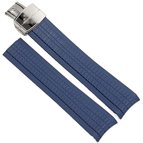 QTYQWC Weiches Gummi-Uhrenarmband Aquanaut, passend für Patek Philippe Silikon 5164A 5167A 5168A, 21 mm, Uhrenarmband mit Faltschließe