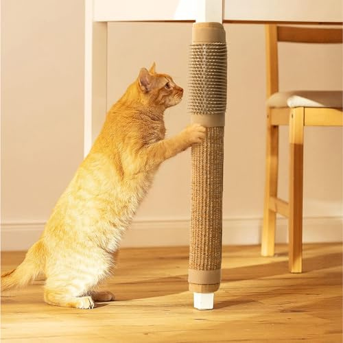 Navaris Kratzbretter Katze - Schützt Deine Möbel - Kratzschutz Sofa Katze - Mit Gummibürste - Einfache Installation mit Klettverschluss - Robuster Sisal Stoff