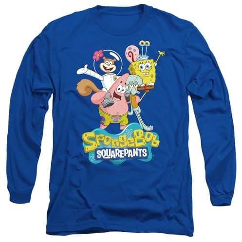 Spongebob Squarepants Unisex Spongebob Spongebob Group Shot Mens Long Sleeve T Shirt T-Shirt