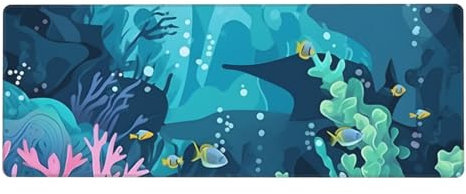 Large Mouse Mat 800x300x3mm Gaming Mouse Pad Underwater World Office Desk Mat, Improved Precision and Speed
