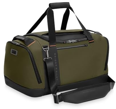 Briggs & Riley Large Travel Duffle Bag for Planes & Gym - Carry On Bag for Women & Men, Weekender & Overnight Luggage, Fits Most Overhead Bins, Adjustable Shoulder Strap - ZDX Collection, Hunter