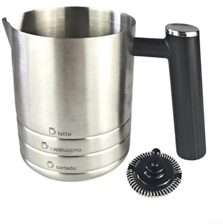 Milchaufschäumer Ersatzteil Set für ES601 & ES655 - Edelstahl Milchschaumbecher mit Schneebesen, Antihaftbeschichtung, Professioneller Schaum für Latte & Cappuccino