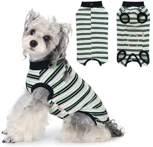 PawSailor Hundebody nach OP Body für Hund Rüde Hündin Kastration Schwarz S | Gestreifter OP Body Hund, Bequem & Weich Hunde-Einteiler, verhindert Lecken, schützt Wunden, Alternative zum Halskragen