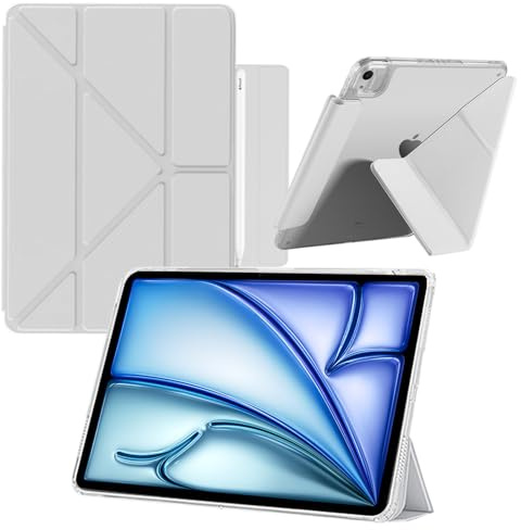 KeHowy Funda para iPad Air 11 Pulgadas M4/M3/M2 (2026/2025/2024), iPad Air 5ª/4ª Generación 10,9 Pulgadas (2022/2020), Transparente Carcasa Trasera Slim, Ángulos de Visión Múltiples - Gris
