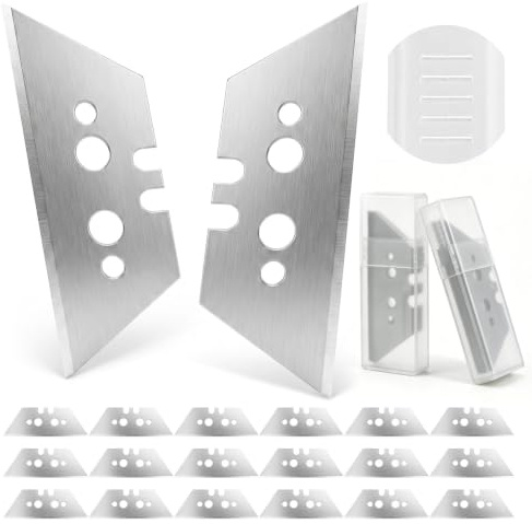 20 Pièces Lame Cutter Trapeze,Lames Trapèze,Lames Trapèzes pour Cutters | Lames de Rechange Universal,Pointu et Résistant,pour Couper des Tapis,Produits en Aluminium,Cuir,Carton Epais(0,6mm)