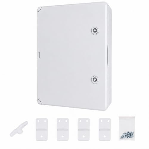 WEBMATEL Armario Estanco Exterior 400x300x170MM IP65 IK08 ABS con Puerta Opaca Gris y Placa de Montaje Galvanizada Incluida