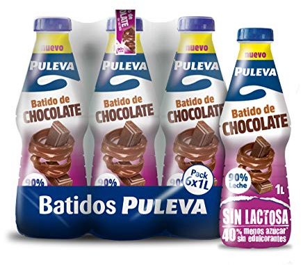 Batido Puleva de Chocolate Sin Lactosa botella 1L – Pack 6 unidades