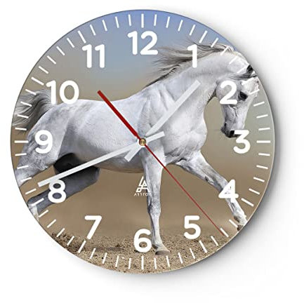 ARTTOR Moderne Glasuhr 40x40cm Rund Wanduhr Tiere - 0167