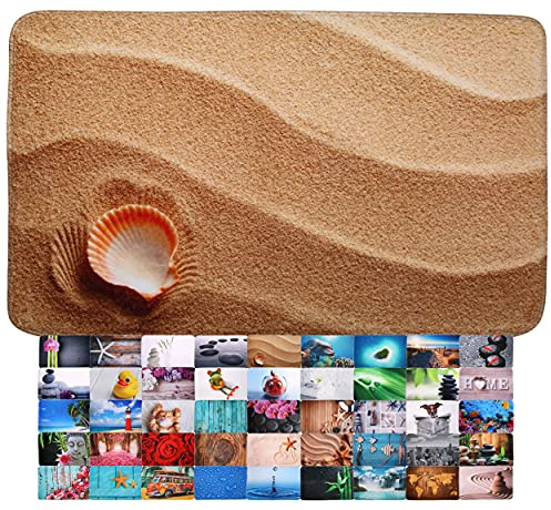 Sanilo Tapis de Salle de Bain, Grande sélection de Beaux Tapis de Douche, Absorbant, Antidérapant, Très Doux, Sèche Rapidement, Lavable (50 x 80 cm, Clam)