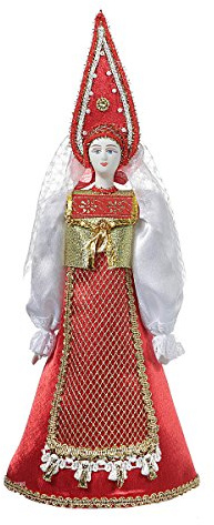 danila-souvenirs Russische handgemachte Porzellan Traditionelle Volkskostüm Puppe 33,5 cm 23-16