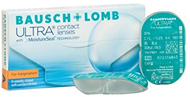 Bausch + Lomb ULTRA for Astigmatism Monatslinsen weich, 6 Stück/BC 8.6 mm/DIA 14.5 mm/CYL -2.25 / ACHSE 180 / +3.75 Dioptrien