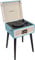 Madison - MAD-LPRETRO-MKII - Lettore di dischi retrò (33, 45, 78 giri) con altoparlanti integrati, Bluetooth, FM, USB - Adattatore 45 giri incluso - Pelle blu chiaro