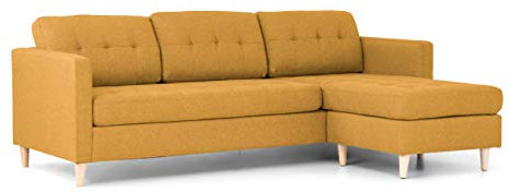 PKline Retro Sofa Mars Couch Ecksofa Garnitur Wohnlandschaft Polsterecke currygelb