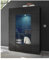 Tousmesmeubles Vitrine 2 Portes Laqué Gris Brillant avec LED's - TICATO - L 121 x l 43 x H 166 cm - Neuf