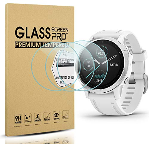 Diruite 4-Stück Panzerfolie für Garmin Fenix 6S Schutzfolie,HD Glas Displayschutzfolie für Garmin Fenix 6S / 6S Pro/ 6S Sapphire / 6S Pro Solar Intelligente Uhr[Anti-Kratzen][Keine-Blasenfrei]