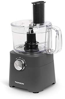 THOMSON Küchenmaschine (2,0 Liter) - Mischen, Entsaften, Zerkleinern, Hacken, Emulgieren und Schneiden - Multifunktionsküchenmaschine - Zubehör - 750 Watt, Schwarz