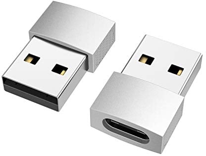 nonda USB C to USB Adapter (2 Pack), USB-C Female to USB Male, USB Type C Female to USB OTG Adapter for MacBook Pro 2015/2013, MacBook Air 2017/2015, Laptops, Wall Chargers, Power Banks , Silver