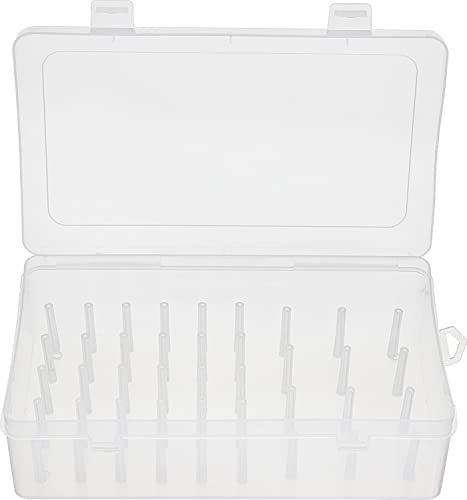 VBS Nähgarnbox für 42 Spulen Sortierbox Kunststoff 13.5 cm breit 6.3 cm hoch 23.0 cm lang Ganzjährig einsetzbar Ideal für Nähzubehör und Garnaufbewahrung
