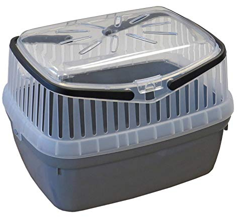 Transportbox für Kleintiere wie Hamster, Meerschweinchen, Kaninchen usw. Grau