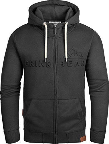 Grin&Bear Herren Hoodie Sweatshirt mit geprägtem Logo GEC017
