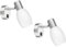 ledscom.de 2 Stück Leselampe/Wandleuchte LUPI, Schalter, edelstahl matt, 1x E14 max. 25W