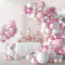 Jstzdq 152 Pcs Pink Balloon Garland Arch Kit, Pink White Latex Balloons Arch Kit, Party Balloons Decor for Wedding Baby Shower Birthday Anniversary Festival Party Decor