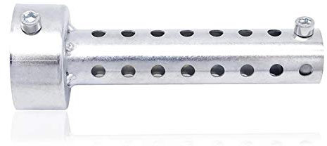 Uposao Motorrad Auspuffschalldämpfer, 48mm Edelstahl DB Killer Insert Noise Eliminator Abnehmbares Schalldämpferrohr Schallwand für Krümmer Street Bike Motorrad Roller,Silber Lang