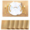 Platzset Abwaschbar 6er Set Tischset Rund Beidseitig Gold PVC Grifffeste Hitzebeständig Tischsets Abwischbar Tischuntersetzer für Küche Restaurant Hotel (Gold)