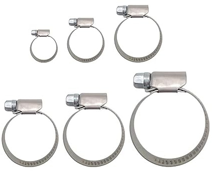 HMH Schlauchschellen aus Edelstahl Schlauchschelle W2 Schlauchklemme mit Bandbreite 9mm Schelle verschiedene Größen Schlauchklemmen Rohrklemme (5, 40-60mm)