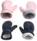 SEYUFN Winterhandschuhe für Babys Fleece-Futter für Kleinkinder Jungen Warme Und Weiche Handschuhe für Babys Mädchen Verstellbare Outdoor-Fäustlinge (Rosa&Marine, L)
