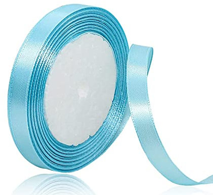 Nastro di Raso Blu Cielo 10mm, 22Metri Blu Cielo Nastro in Tessuto Nastro Satinato per Confezioni Regalo, Bomboniere, Artigianato, Fiocchi per Capelli, Bouquet da Sposa