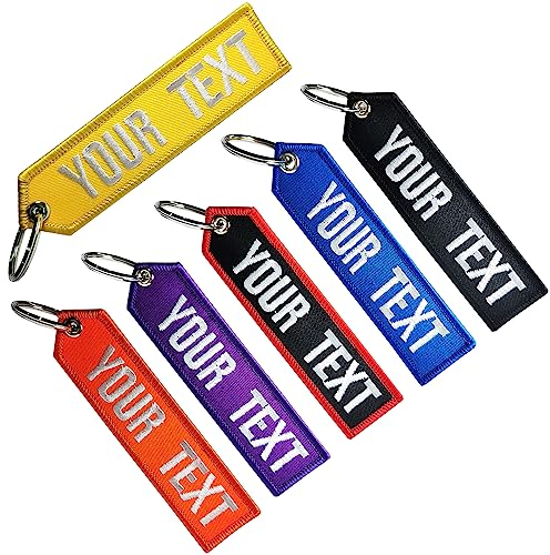 misscase Personalized Keyring, Custom Double Sided Text Embroidery, Custom Keychains Accessories for Men or Women Motorcycle Scooter Car (Arrow)