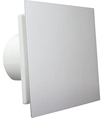 VENTS NAZAIR Platinum 100 mm 4’’ Luxury Designer Bathroom Fan – Standard Model - Quiet Powerful 4 inch Silent Extractor Silver-white for Showers Humid Rooms to Eliminate Moisture Humidity