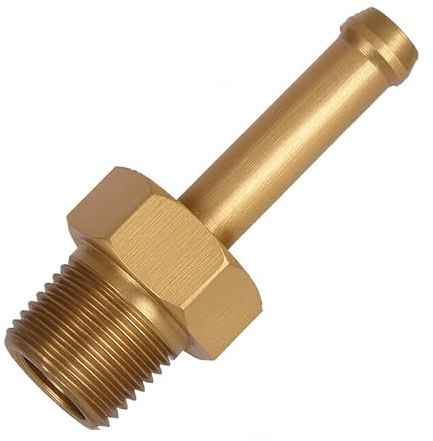 PrecisionGeek Aluminium 1/8 NPT to 4mm/5mm (3/16) Push-On Barb Tail Hose Pipe Fitting (Gold) – CNC Machined, Leak-Free Connection, Ideal for DIY Projects, RC, Pneumatics, and Automotive Applications