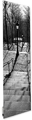 ILO - Radiateur Électrique Mural - Rayonnant - Escaliers Montmartre | +38 Décors - Extra Plat - Wi-Fi Connecté - 500W - Pour pièce de 10m² - Orientation Vert.+Horiz. - Éco, Silencieux - France -
