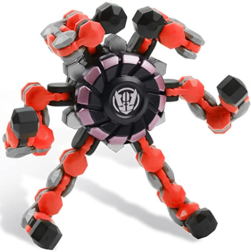 Ainiv Fingertip Toy, Sensorische Fidget-Spinner, Spinner Spielzeug, Spinner Toy, Spin Toy, Transformierbare Mechanische Spinner Kreisel Stressabbau Spielzeug, Geschenk Für Kinder Und Erwachsene(Rot)