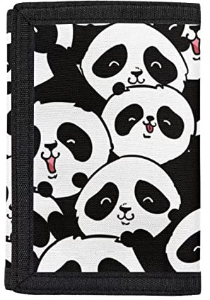 SEANATIVE Joli portefeuille durable pour enfants, porte-monnaie, porte-monnaie, poche pour argent, pour adolescentes, filles et garçons, Animal Panda, Taille unique