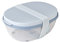 Mepal - Salatbox Ellipse - Salat-Lunchbox mit mehreren Fächern - Bento-Box für Salate unterwegs - Gesundes Mittagessen & Lifestyle - Plastik Meal Prep Box - 1300 ml + 600 ml - Nordic blue