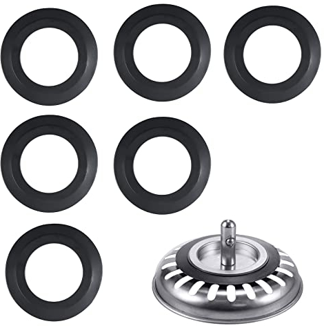 Junta de Goma para Cestas de Colador, 6 Piezas Junta de Goma Tapon Fregadero Cocina, para Cestas de Colador Fregadero de Cocina Tapón Tesagües Bañera,Ø Exterior 54 mm, Ø Interior 32 mm