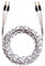 InnoStars 12AWG OFC Speaker Cable Wire with Gold-Plated Banana Plugs (25 Feet), Premium Heavy Duty Braided, 99.99% Oxygen-Free Copper (OFC) - White, 25 Ft
