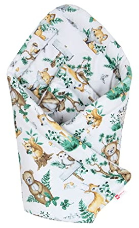 BabyLux Einschlagdecke BABYHÖRNCHEN 75 x 75 cm Baby Neugeborene Erstausstattung (123. Waldtiere)