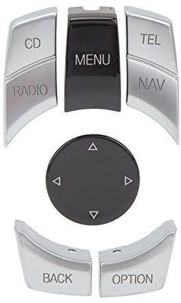 6 Stück Auto-Media-Controller-Taste, Zentrale Steuerung Multimedia-Taste ABS Versilbert für F20 F21 F22 F23 F87 F30 F31 F34 F35 F32 F33 F36 F82 F83 (NAV-CD)