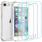 Whioltl Funda para iPhone 6 Plus y iPhone 6S Plus con 3 protectores de pantalla de vidrio templado, funda transparente para teléfono, antiarañazos, funda básica transparente compatible con cargador
