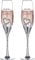 ukgiftstoreonline Personalised Double Heart Set of Two Champagne Flute with Sparkling Crystals