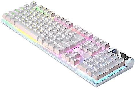 Teclado mecánico flotante RGB retroiluminado con cable - USB, portátil, cosas geniales, regalos de cumpleaños para hombres y mujeres