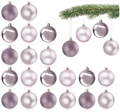 com-four® 24x Boules de Sapin de Noël en Plastique - Décorations pour l'Arbre de Noël