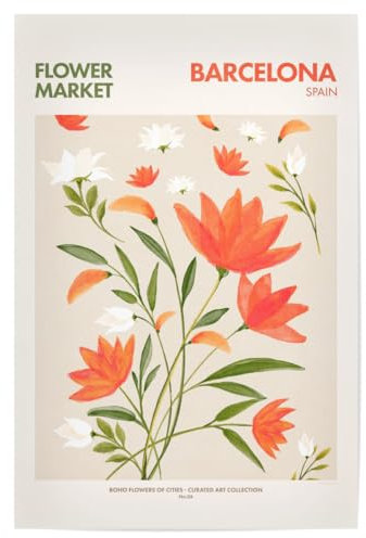 artboxONE Poster 30x20 cm Natur Tunaboylu-Flower Market Barcelona - Bild Scandi blüten botanik