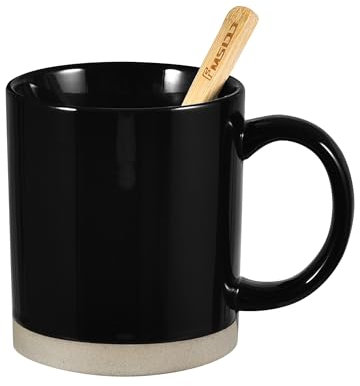 Handgemachte Keramik-Kaffeetasse, rustikale große Tassen Teetasse, schwarz mit geröstetem Sandy Boden